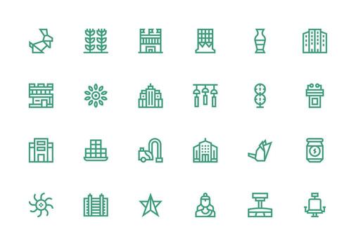 Modern Visual Pack containing 24 Thick Line Line Icons UI and UX Focused Icon Collection vector