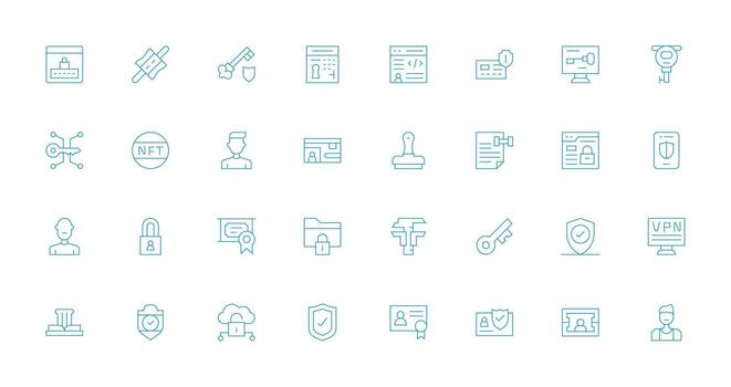 Thin Line Icons from Authentication Set with 32 Vectors Interface Icon Collection