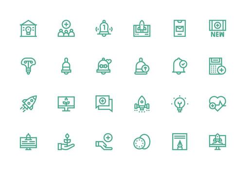 New Set with 24 Thick Line Line Icons Interface Icons for Daily Use vector