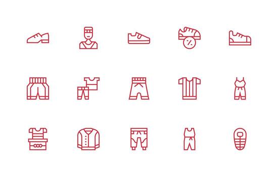 Regular Line Icons from Sportswear Set with 15 Vectors Multi-Purpose Icon Pack for Templates