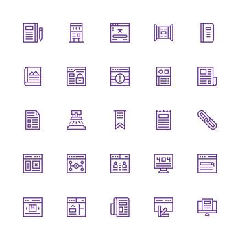 25 Icons for Page in Medium Stroke Outline Format Neatly Designed Icons for Web Platforms vector