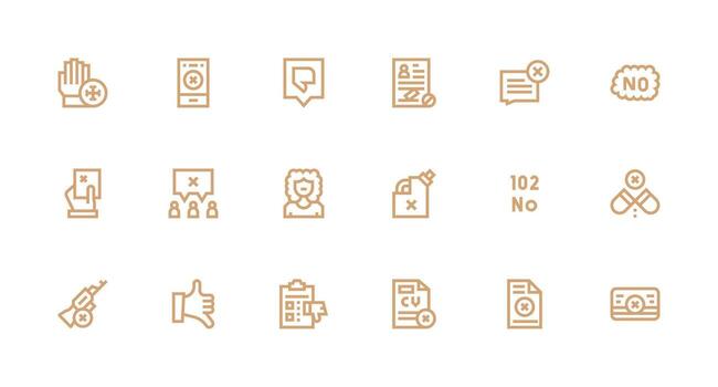 18 Strong Stroke Line Style Icons from Refusal Collection Scalable Icons for Cross-Platform Interfaces vector