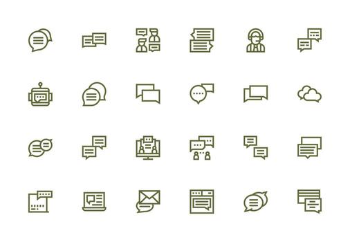 Reply Icon Collection with 24 Thick Line Line Designs High-Resolution Icons for Any Platform vector