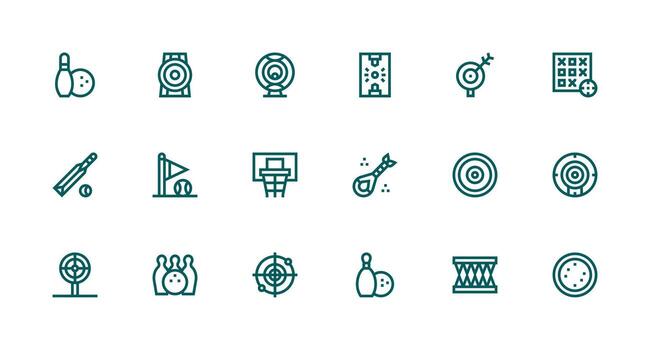18 Strong Stroke Line Vectors for Scoring Theme Reusable Icon Set