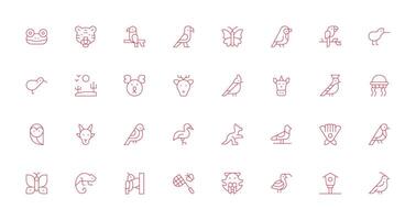 Thin Line Style Fauna Icons with 32 Vectors Digital Product Icons for Fast Delivery