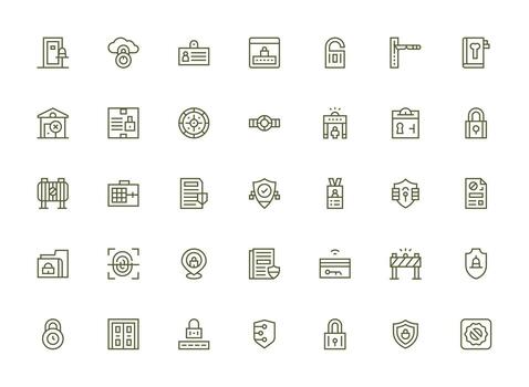 regular limpiar línea estilo acceso controlar íconos con 35 vectores moderno icono conjunto