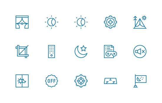ajuste visual paquete conteniendo 15 regular línea íconos sencillo íconos para interfaz y wireframes vector