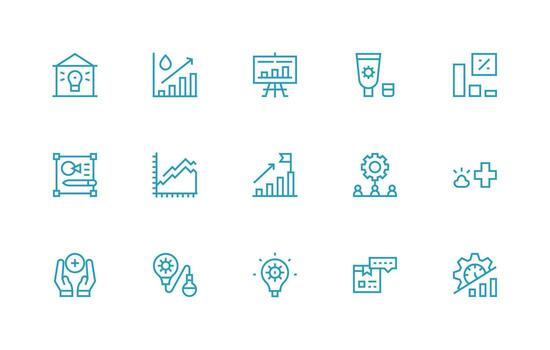 15 Improvement Icons in Regular Line Aesthetic Clean Set for Layout Prototypes vector