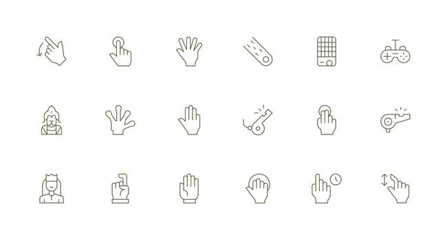 18 mínimo línea diseños para mando íconos profesional icono conjunto vector