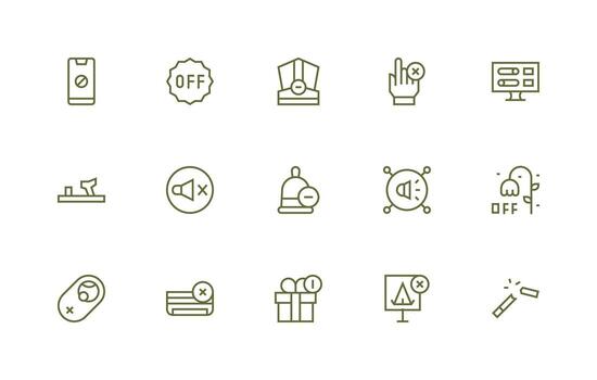 15 regular línea estilo íconos desde inhabilitar colección ui y ux enfocado icono colección vector