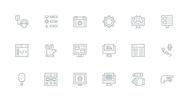 mínimo línea estilo interfaz íconos con 18 vectores multi-estilo icono colección