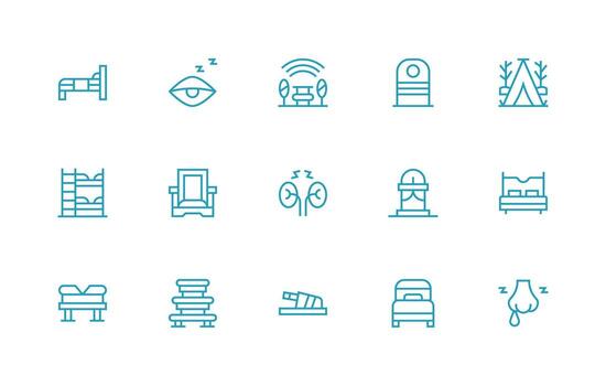 Rest Set with 15 Regular Line Icons Design Ready Icon Set for Teams vector