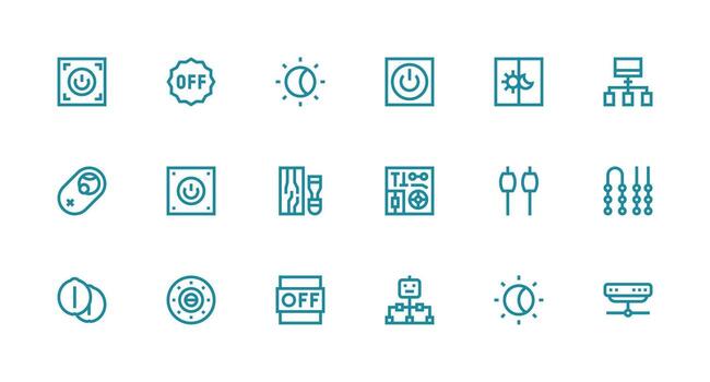 fuerte carrera línea estilo cambiar íconos con 18 vectores editable icono colección