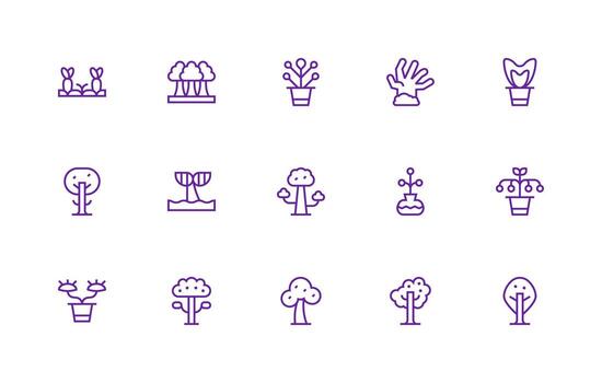 Regular Line Icons from Roots Set with 15 Vectors Icon Pack for Various Themes