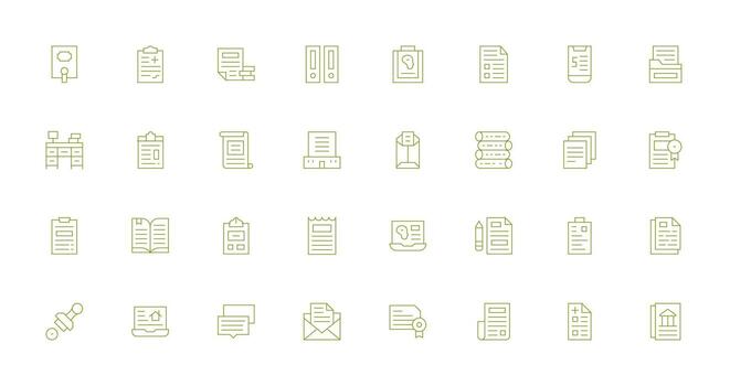Paperwork Set with 32 Thin Line Icons Scalable Icons for All Themes vector