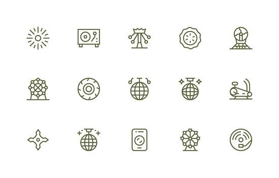 15 Icons for Spinning in Regular Line Format Clean Icon Set Icon Pack for UI Projects vector