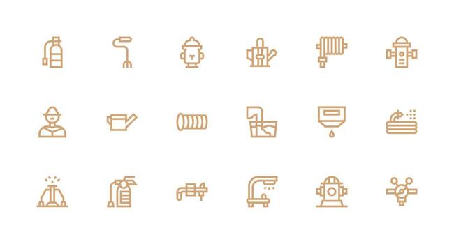 Strong Stroke Line Icons from Hose Set with 18 Vectors Core Icon Collection for Daily Tasks