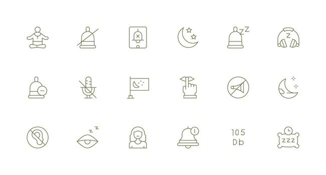 Minimal Line Style Quiet Icons with 18 Vectors Clear and Concise Icon Set Collection