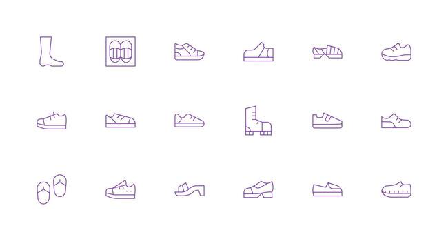 Minimal Line Style Sole Icons with 18 Vectors Lightweight Icon Series for Fast Prototypes