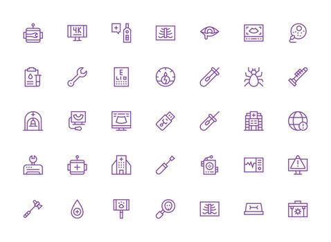 Regular Clean Line Icons from Diagnostic Set with 35 Vectors Multi-Purpose Icon Set