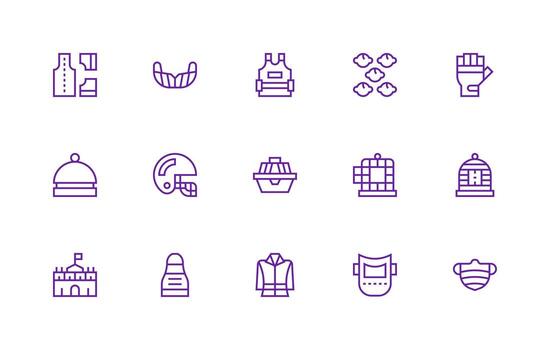 15 Regular Line Style Icons from Protective Collection Complete Icon Bundle for Web Design vector
