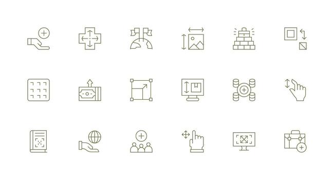 Minimal Line Icons from Expand Set with 18 Vectors Icon Set for Web