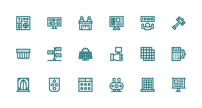 panel icono colección con 18 fuerte carrera línea diseños limpiar conjunto para diseño prototipos vector