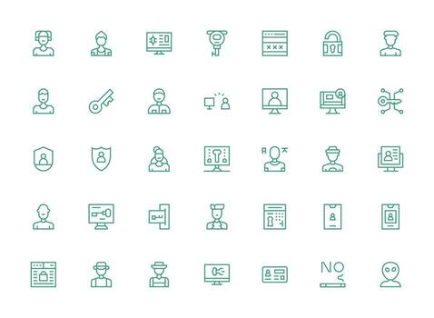 Regular Clean Line Icons from Login Set with 35 Vectors Glyph Icon Series