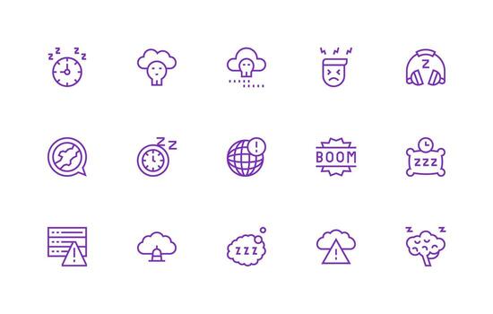 15 Regular Line Vectors for Downtime Theme Icon Set for Apps