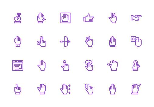 Cursor Visual Pack containing 24 Thick Line Line Icons Icon Set vector