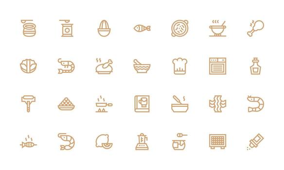 28 Icons for Recipe in Bold Line Format Icons Built for Visual Consistency Pack vector