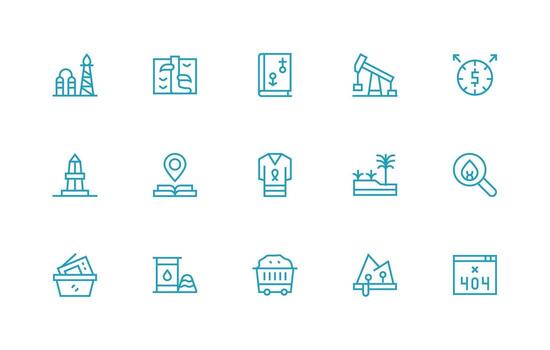 15 Regular Line Style Icons from Resource Collection Full Icon Library for UI Designers vector