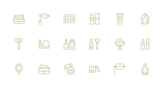 Minimal Line Icons from Makeup Set with 18 Vectors Essential Icons for Rapid UI Building