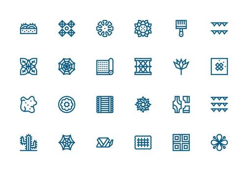 24 Thick Line Line Icons for Texture Graphics Lightweight Icon Series for Fast Prototypes vector