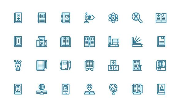 Study Icon Collection with 28 Bold Line Designs Core Icon Collection for Daily Tasks vector