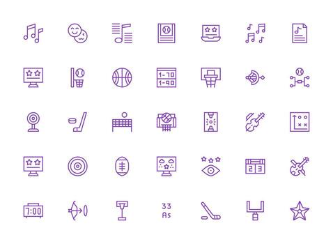 35 íconos para Puntuación en regular limpiar línea formato de múltiples fines icono conjunto vector