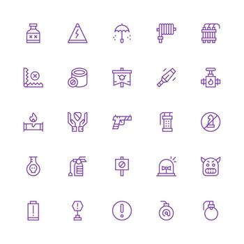 Medium Stroke Outline Icons from Danger Set with 25 Vectors Neatly Designed Icons for Web Platforms
