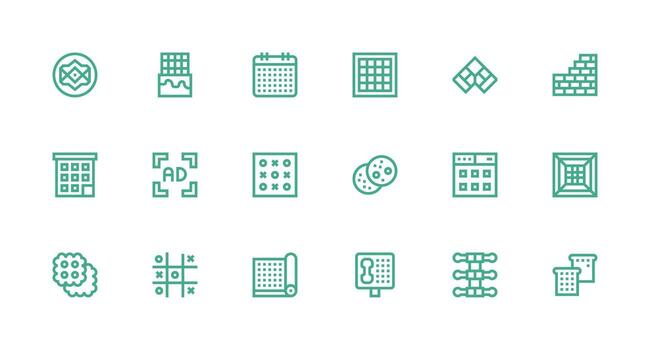 18 Icons for Squares in Strong Stroke Line Format Scalable Icon Pack vector