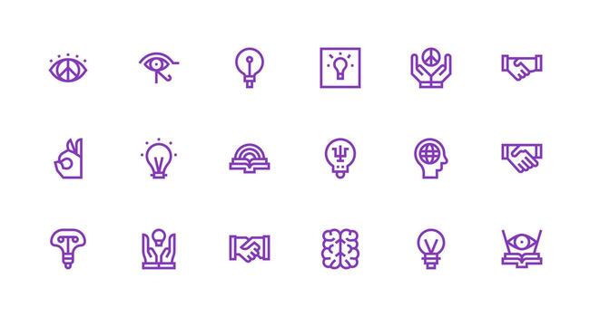 Understanding Visual Pack containing 18 Strong Stroke Line Icons Icon Pack for Various Themes vector