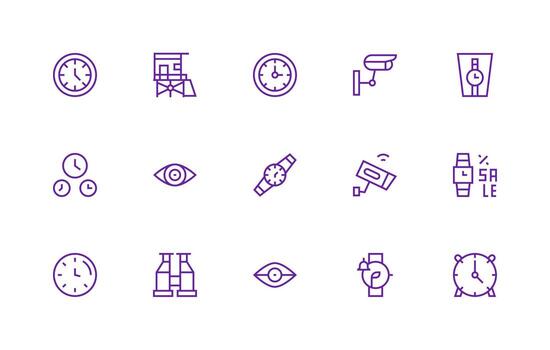 Regular Line Icons from Watch Set with 15 Vectors UI Icon Set