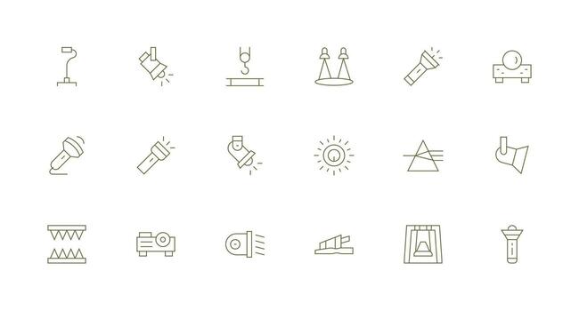 Minimal Line Style Beam Icons with 18 Vectors Complete Icon Bundle for Web Design