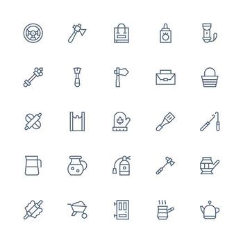 medio carrera contorno estilo encargarse de íconos con 25 vectores línea icono colección