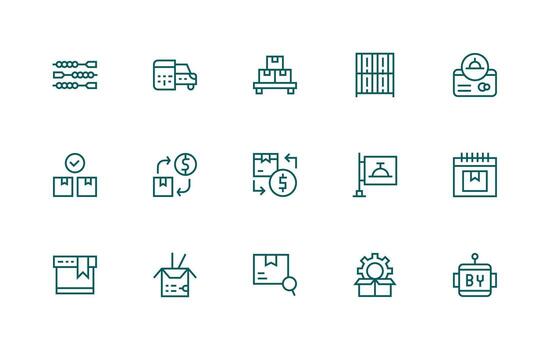 15 Regular Line Vectors for Order Theme Multi-Purpose Icon Set
