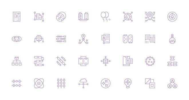 32 Icons for Linked in Thin Line Format Scalable Icons for All Themes vector