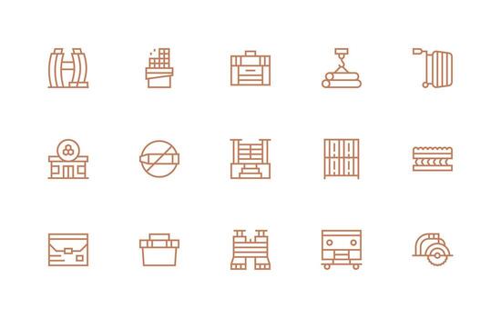 Materials Visual Pack containing 15 Regular Line Icons Well-Structured Icons for Creative Use vector