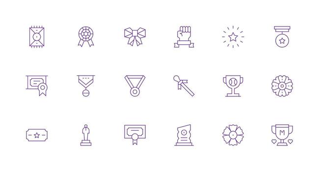 Accolade including 18 Minimal Line Illustrations Quick Access Icons for UI Development vector