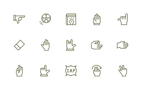 15 Regular Line Designs for Action Icons Interface Icon Collection for Daily Projects vector