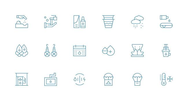 soltar visual paquete conteniendo 18 mínimo línea íconos detallado icono colección para diseño sistemas vector