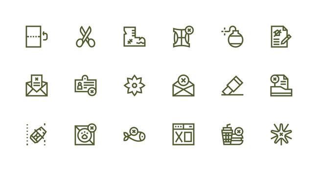 18 íconos para Eliminar en fuerte carrera línea formato ligero icono serie vector