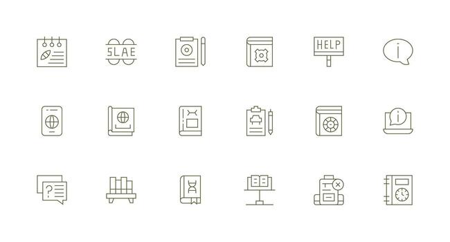 Documentation featuring 18 Icons in Minimal Line Design Icons Built for Visual Consistency Pack vector